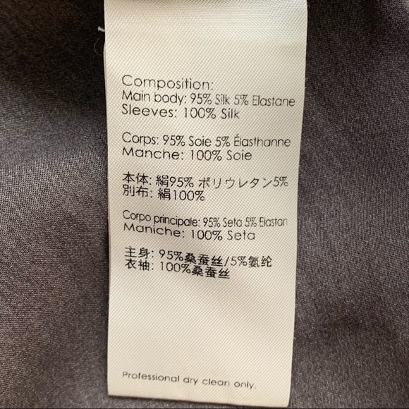 3.1 Phillip Lim Silk Top Gray Printed Short sleeve lightweight abstract size 4 - Picture 9 of 10